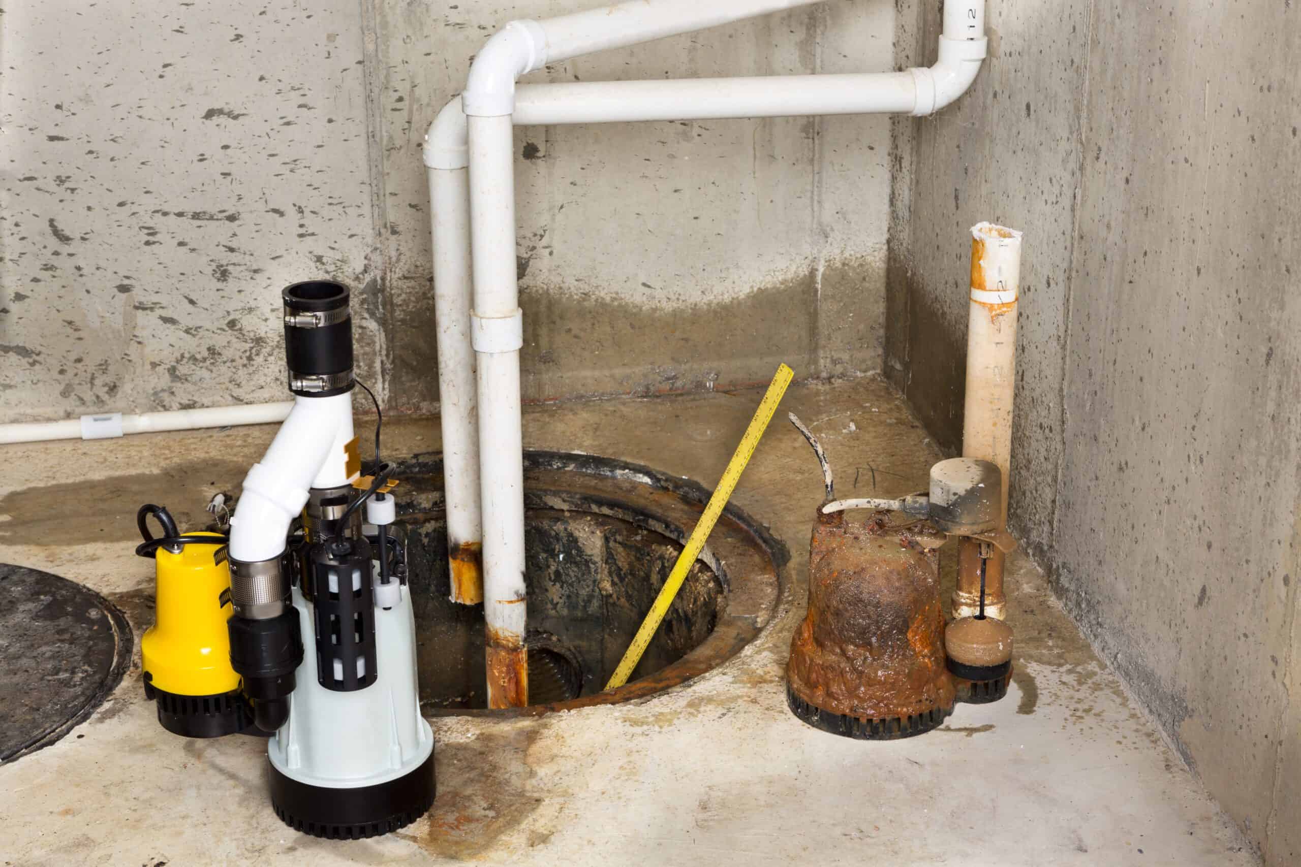 a sump pump in a residential basement